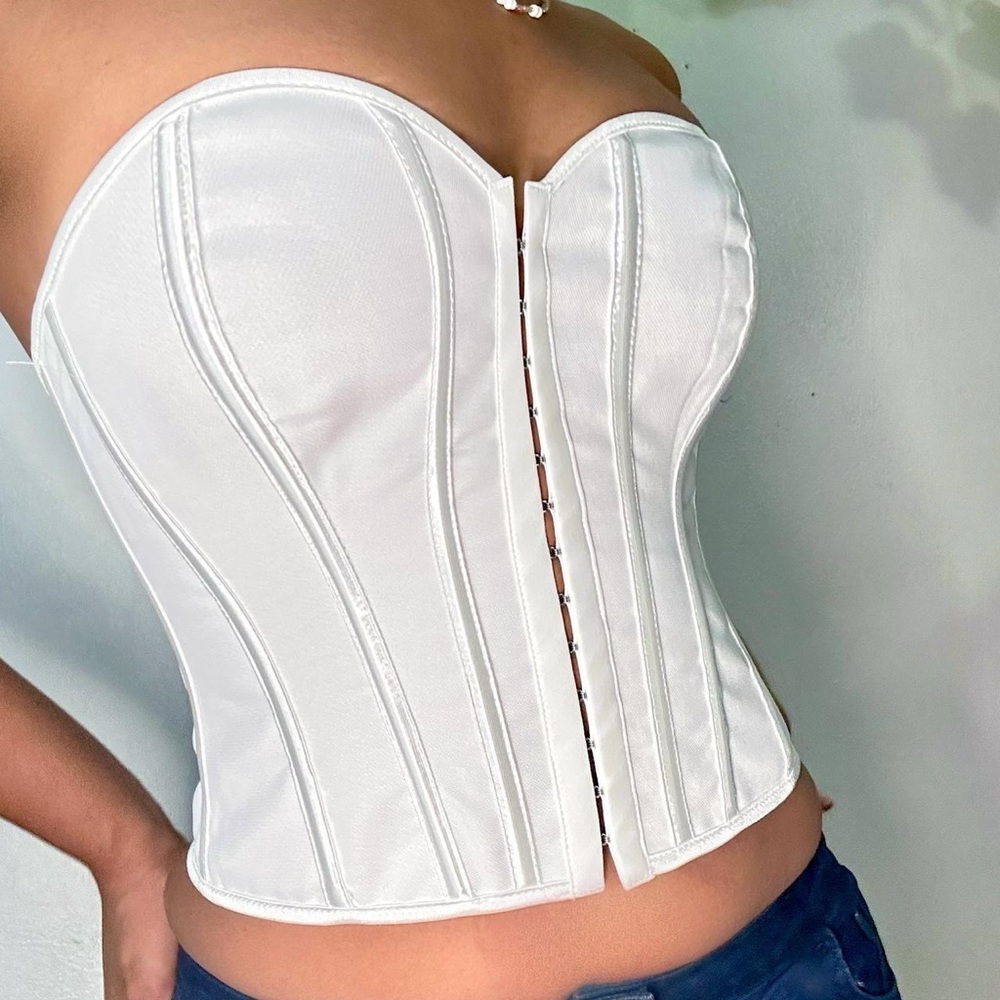 Lace-Up Strapless Overbust Corset Top